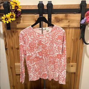 Orvis Coral Floral Long Sleeve Top